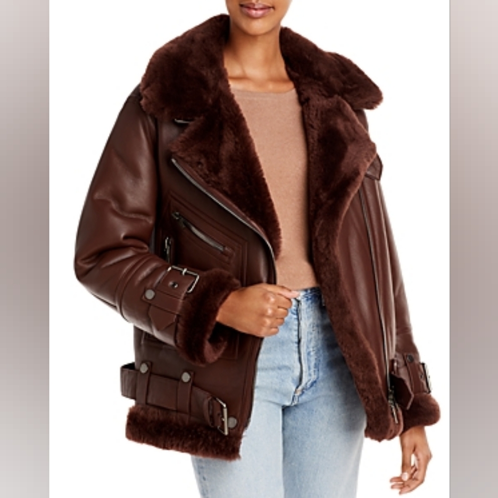 The Arrivals Kalamata Moya Leather Shearling Jacket